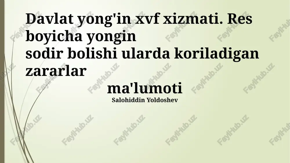 davlat yong'in xizmati — PPTX