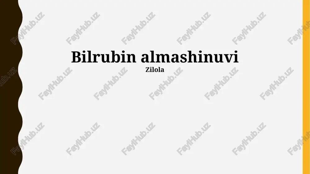 bilrubin almashinuvi — PPTX
