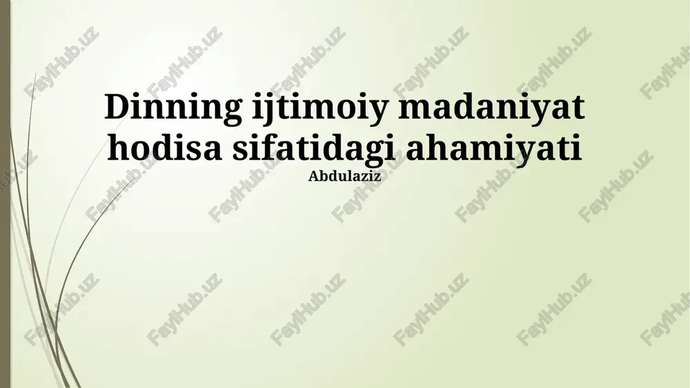 oshxonaning ijtimoiy-madaniy hodisa sifatidagi ahamiyati — PPTX