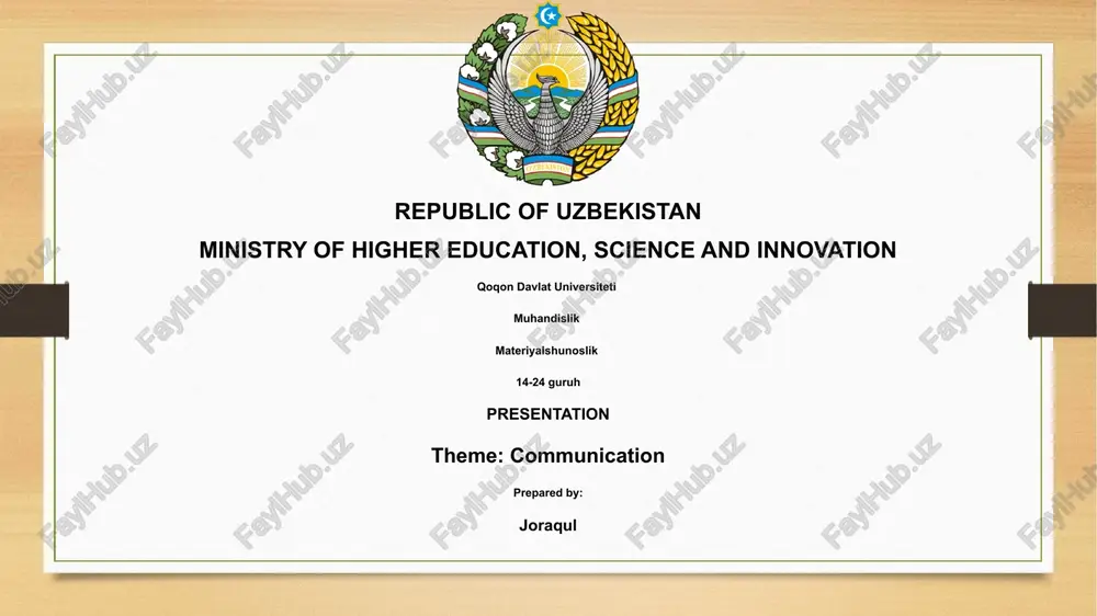 communication presentation — PPTX