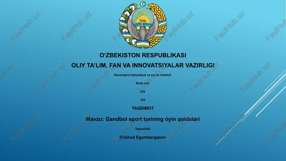 gandbol sport turining óyin qoidalari — PPTX