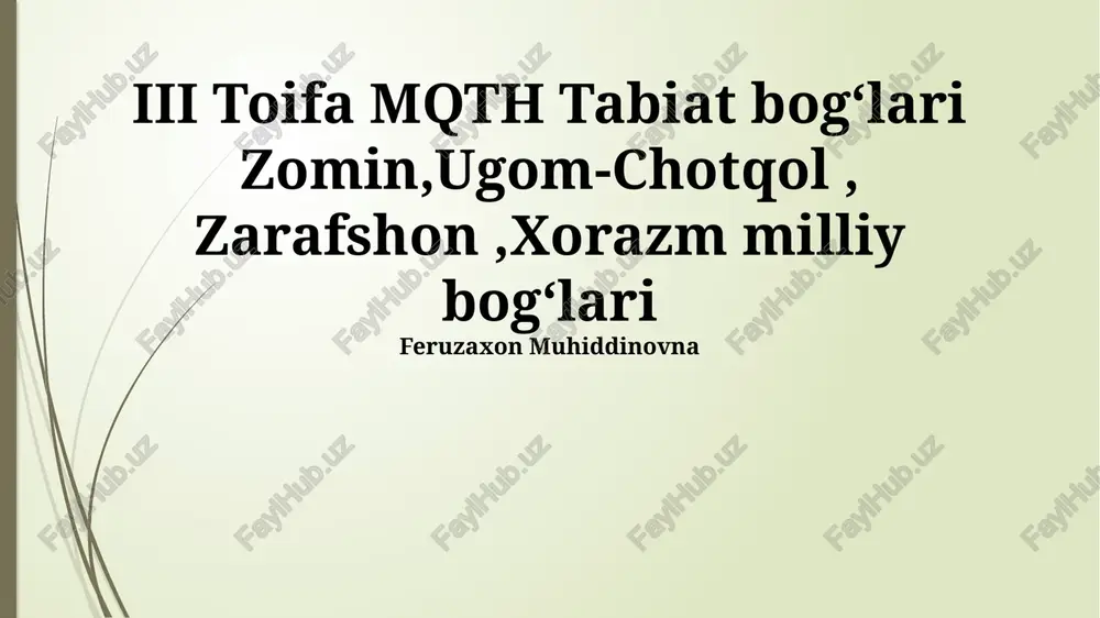 iii toifa mqth tabiat bogʻlari — PPTX