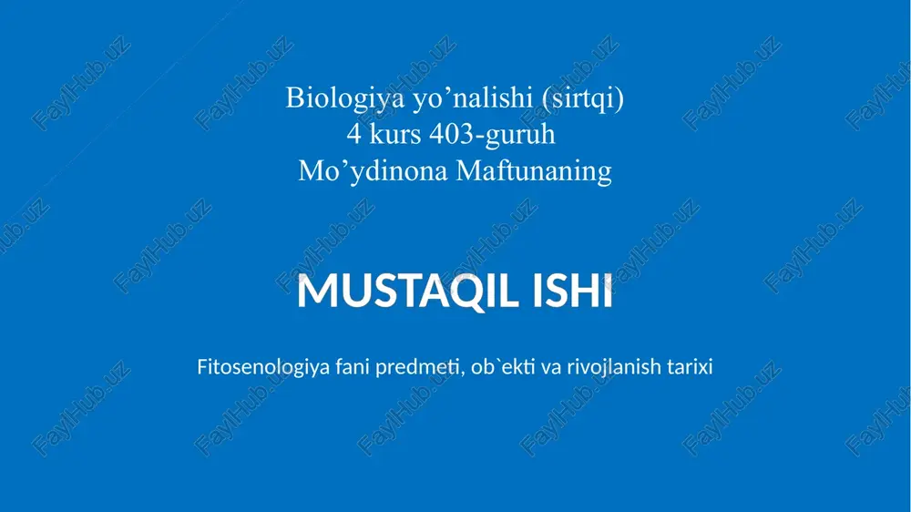 fitosenologiya — PPTX