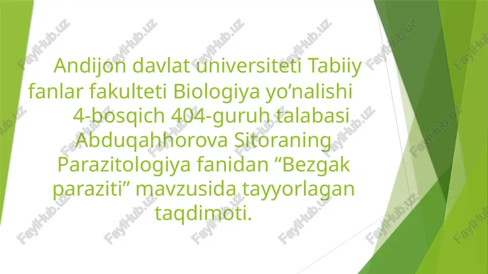 bezgak paraziti — PPTX