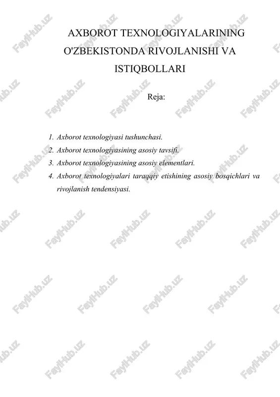 axborot texnologiyalari — DOC