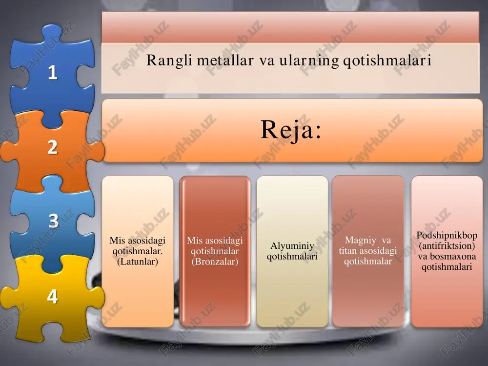 rangli metallar va ularning qotishmalari — PDF
