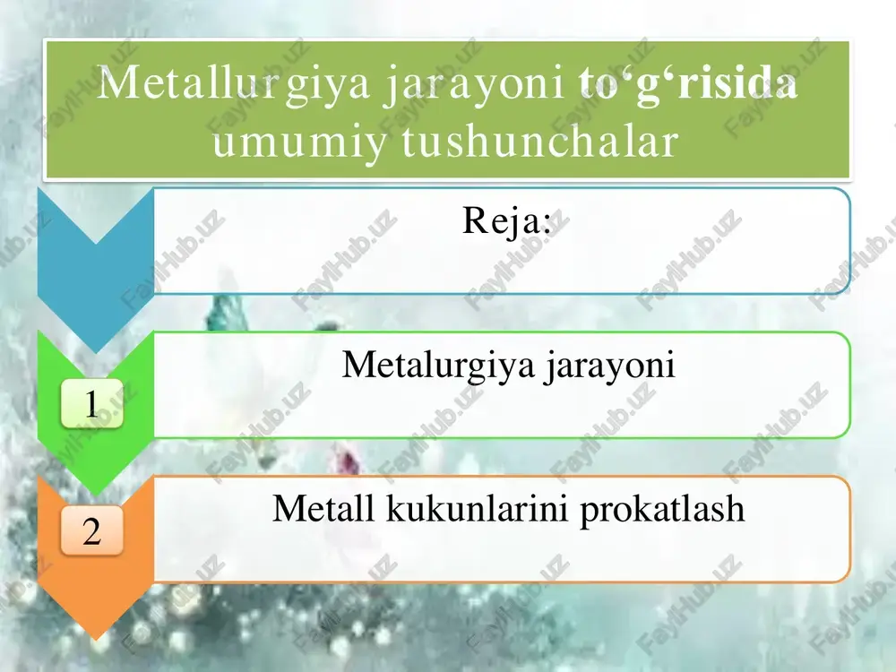 metallurgiya jarayoni — PDF