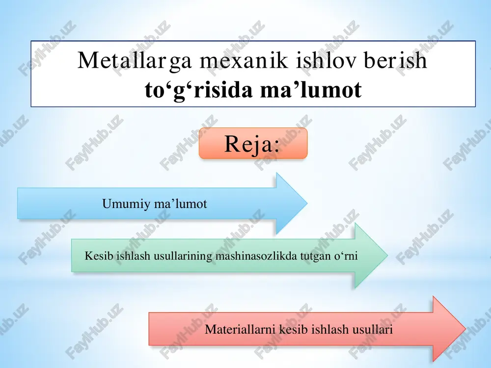 metallarga mexanik ishlov berish — PDF