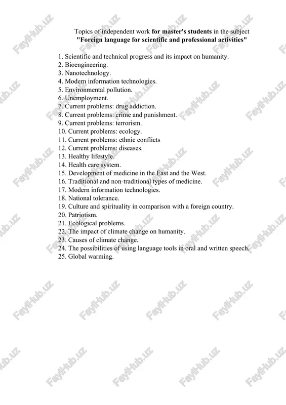 foreign language for scientific and professional activities — DOCX