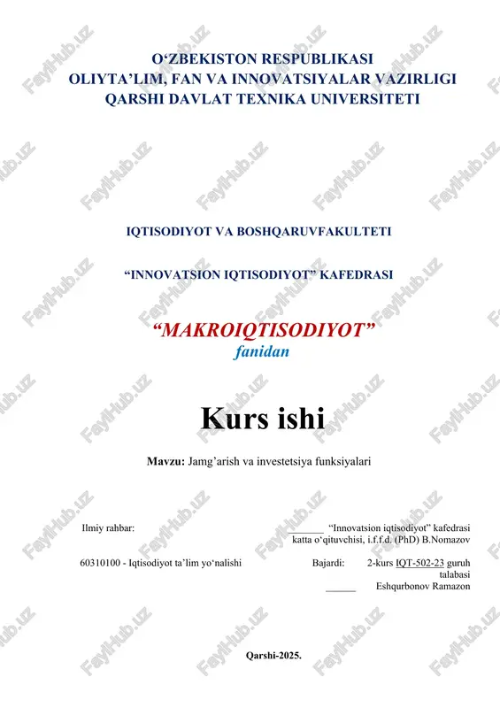 makroiqtisodiyot kurs ishi — DOC