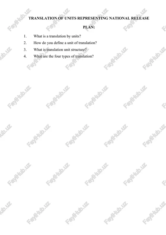 translation of units representing national release plan — DOCX