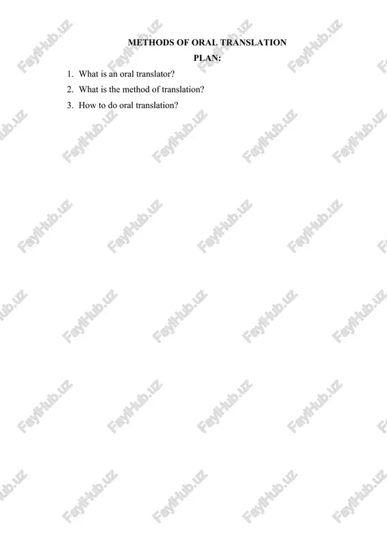 methods of oral translation — DOCX