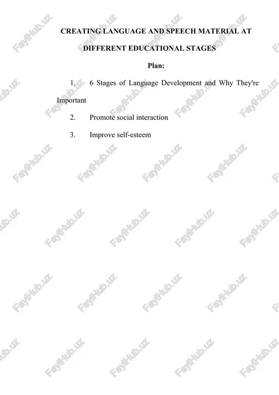 creating language and speech material at different educational stages — DOCX
