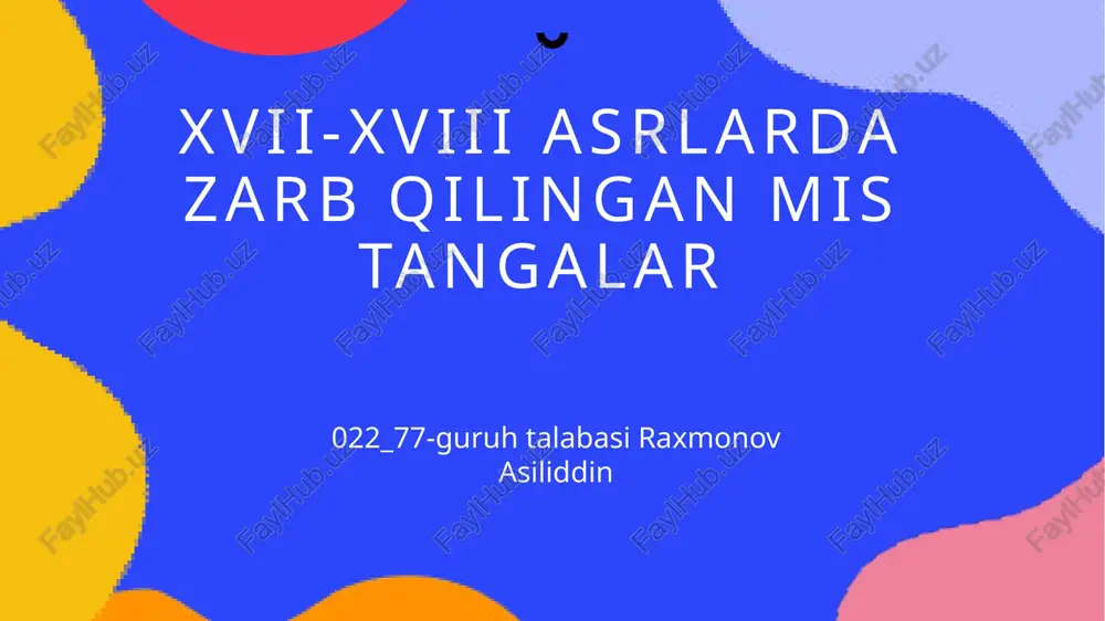 xvii-xviii asrlardazarbqilingan mistangalar — PPTX