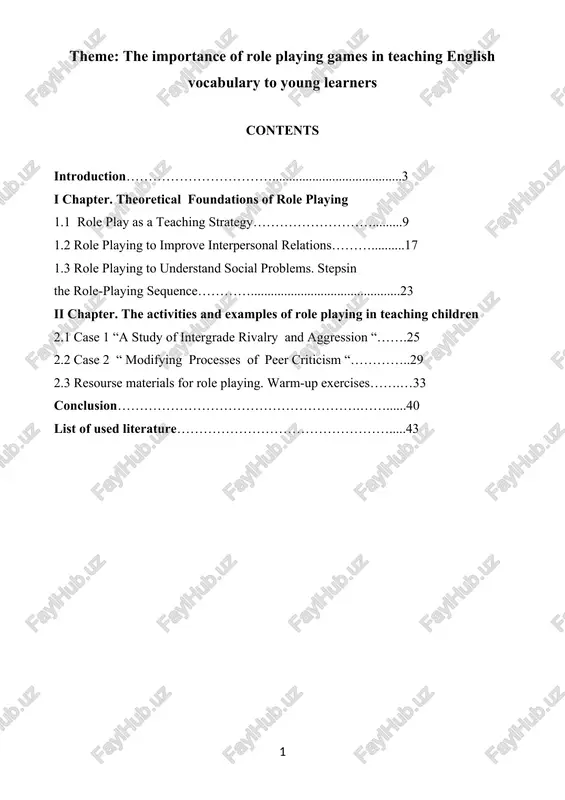 role-playing methods in the classroom — DOC