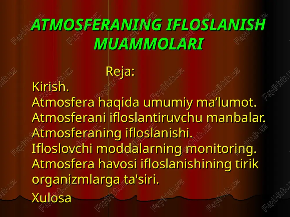 atmosfera haqida umumiy ma’lumot — PPT