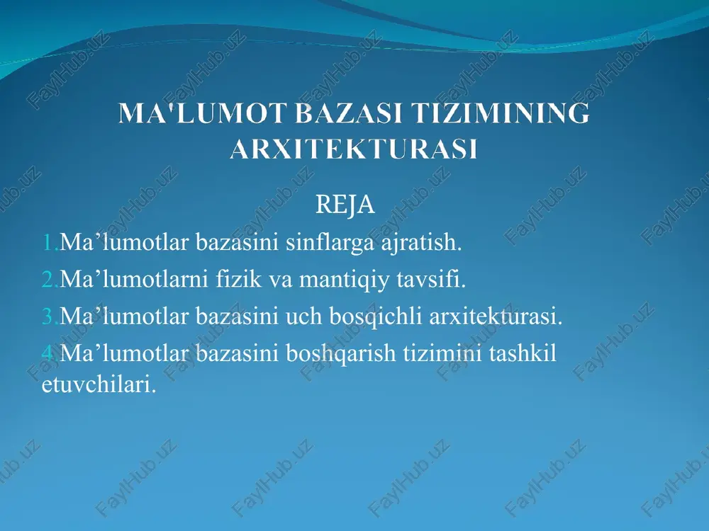 ma’lumotlar bazasi — PPT