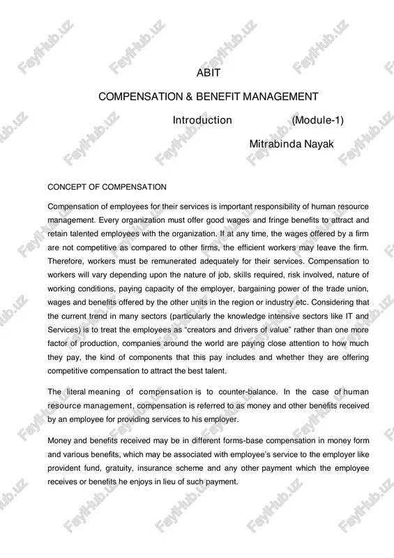 abit compensation & benefit management — PDF