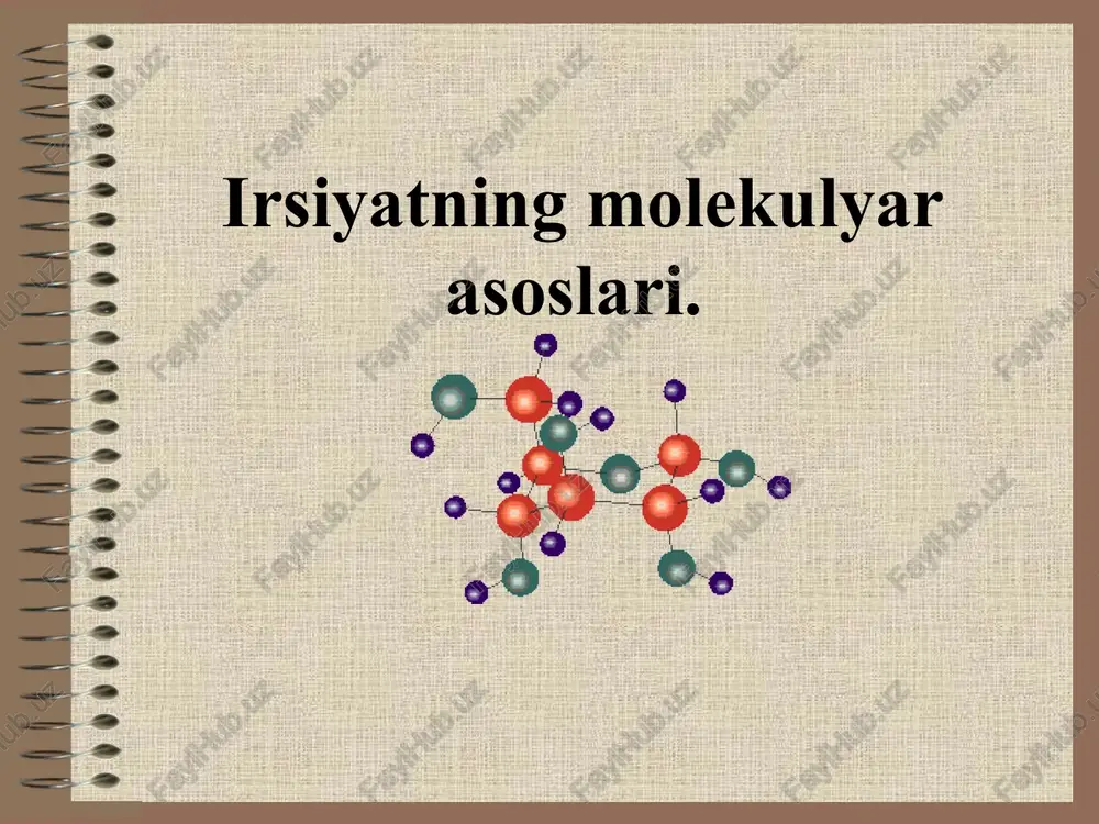 irsiyatning molekulyar asoslari. — PPTX