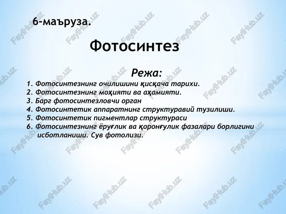 fotosintez — PPTX