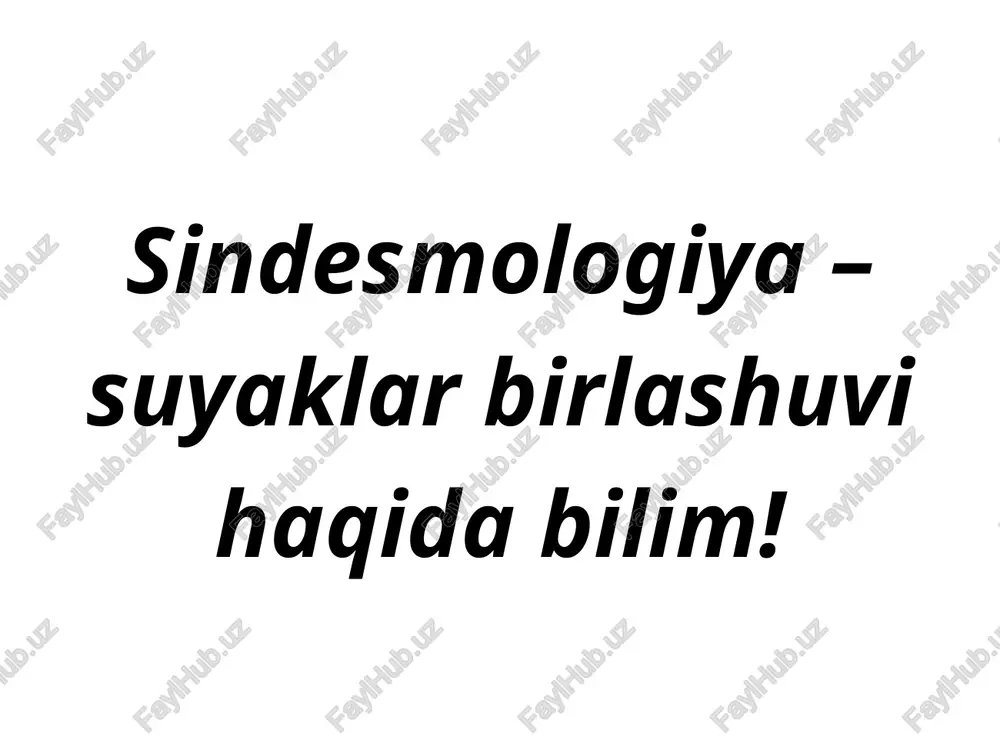 sindesmologiya–suyaklar birlashuvi haqida bilim! — PPTX