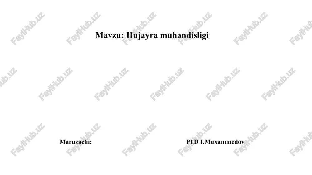 hujayramuhandisligi — PPTX