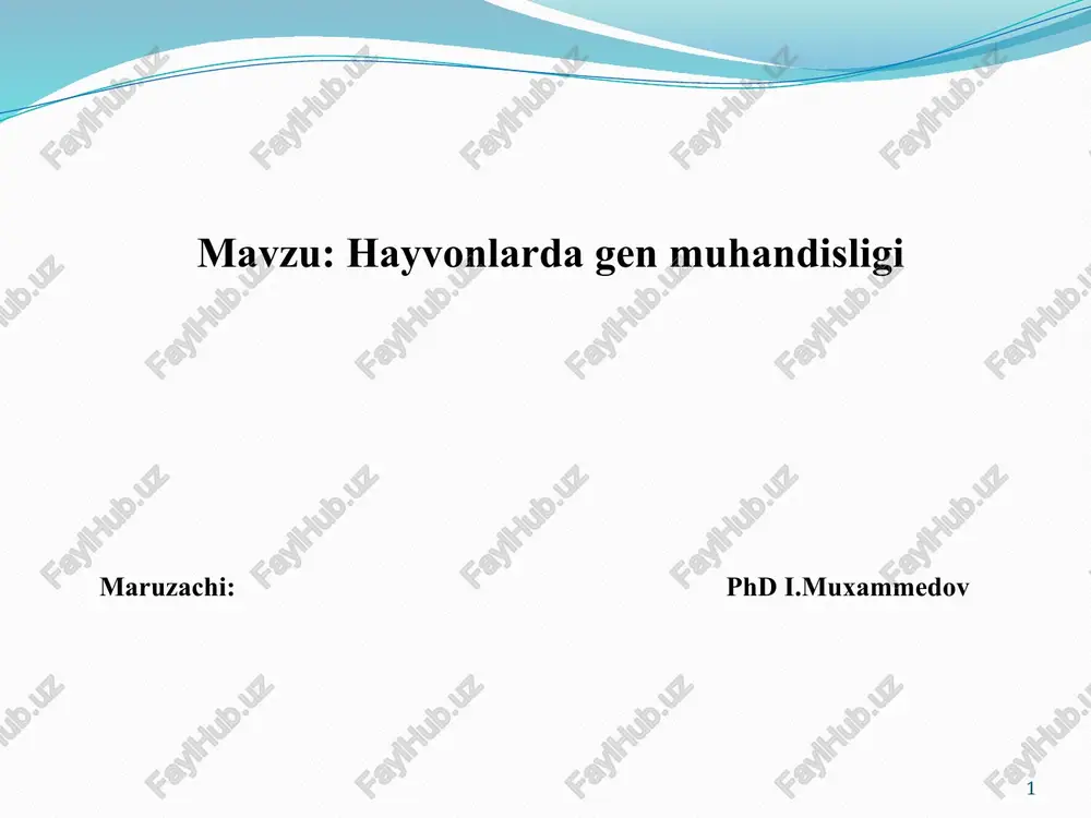 hayvonlardagen muhandisligi — PPTX