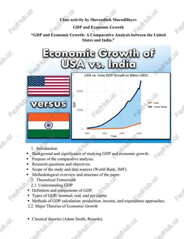 gdp and economic growth: a comparative analysis between the united states and india — DOCX