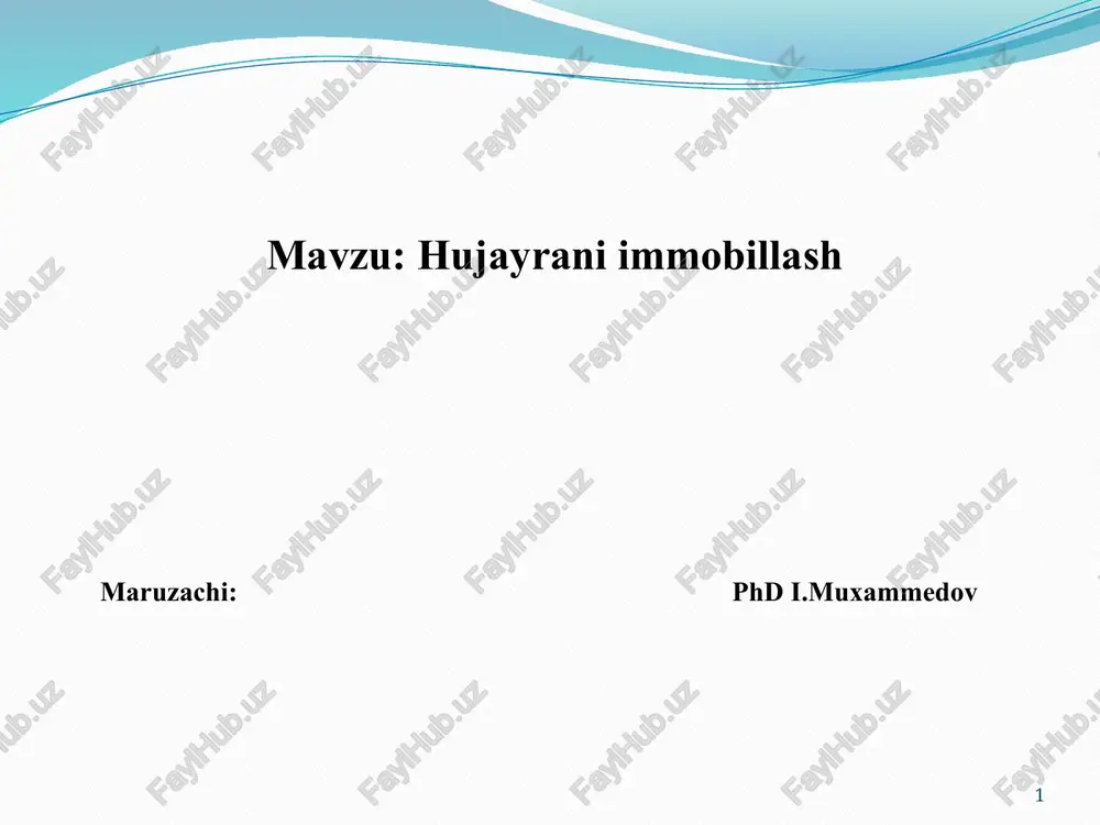 hujayraniimmobillash — PPTX