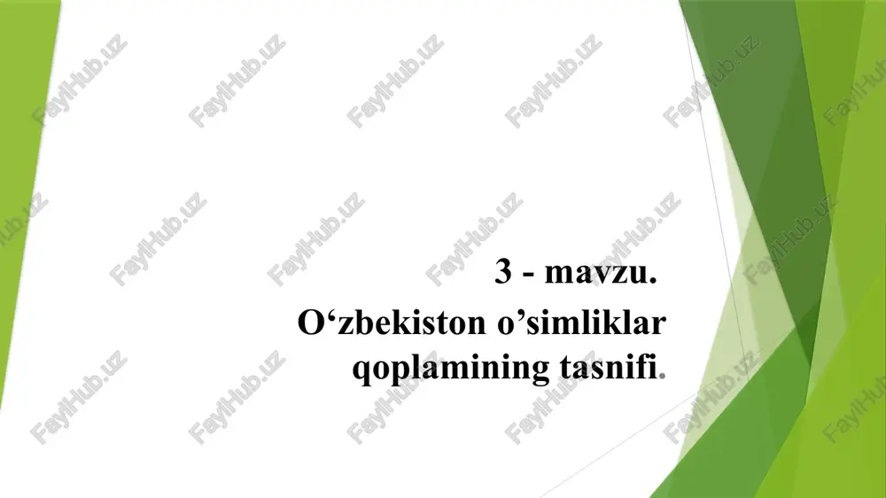 o‘zbekiston o’simliklar qoplamining tasnifi — PPTX