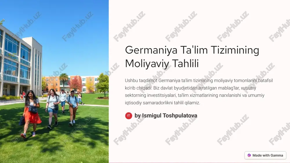 germaniya ta'lim tizimining moliyaviy tahlili — PDF