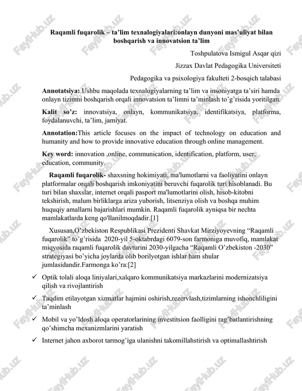 raqamli fuqarolik – ta’lim texnalogiyalari — DOCX