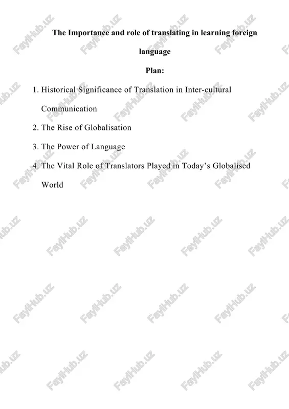 the importance and role of translating in learning foreign language — DOCX