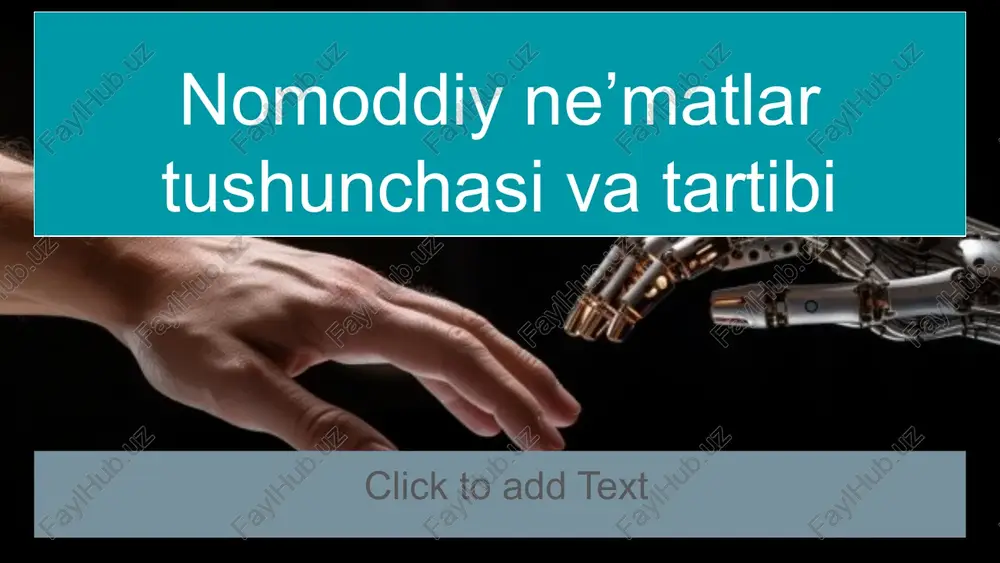 nomoddiy ne’matlar tushunchasi va tartibi — PPTX