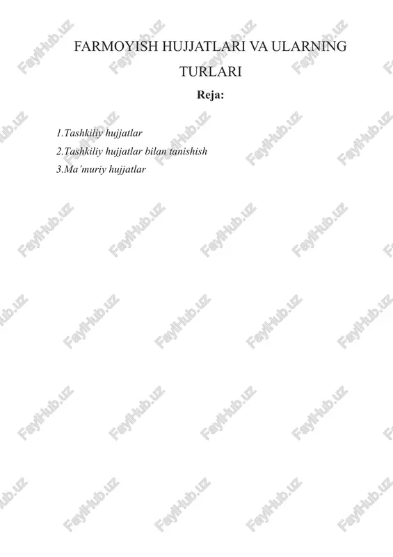 tashkiliy hujjatlar va ularning turari — DOCX