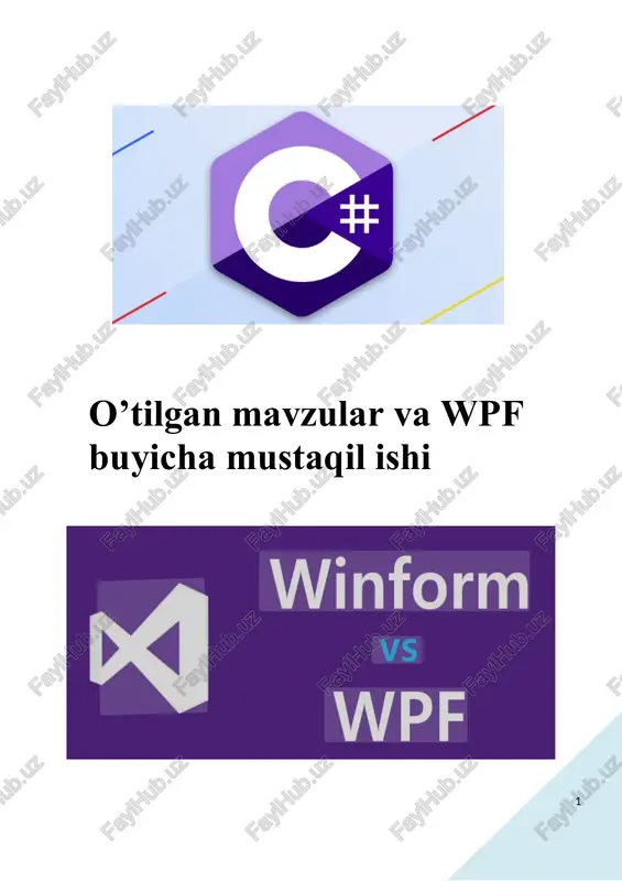 o’tilgan mavzular va wpf buyicha mustaqil ishi — DOCX