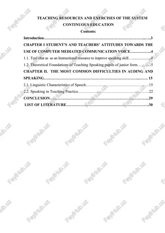 method of teaching speech — DOC