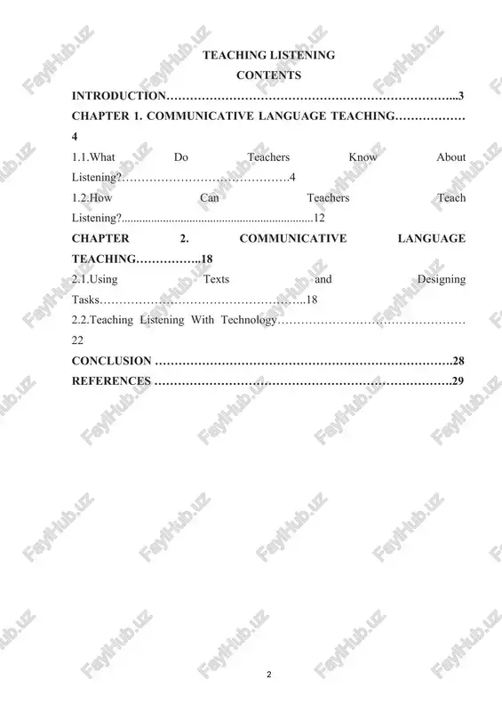 teaching listening — DOCX