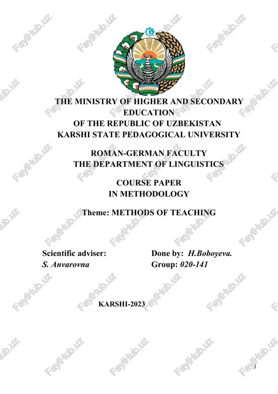 methods of teaching — DOCX
