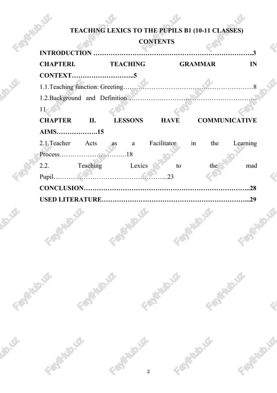 teaching lexics to the pupils b1 (10-11 classes) — DOCX