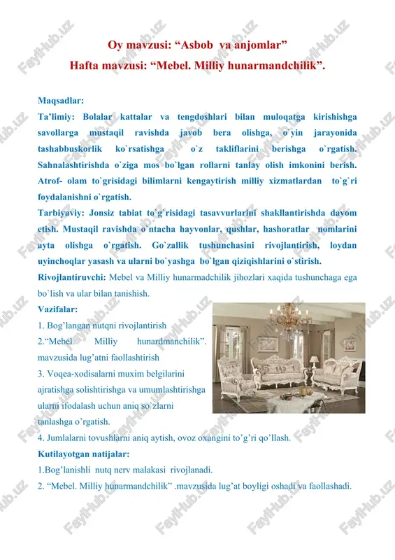 mebel. milliy hunarmandchilik — DOCX