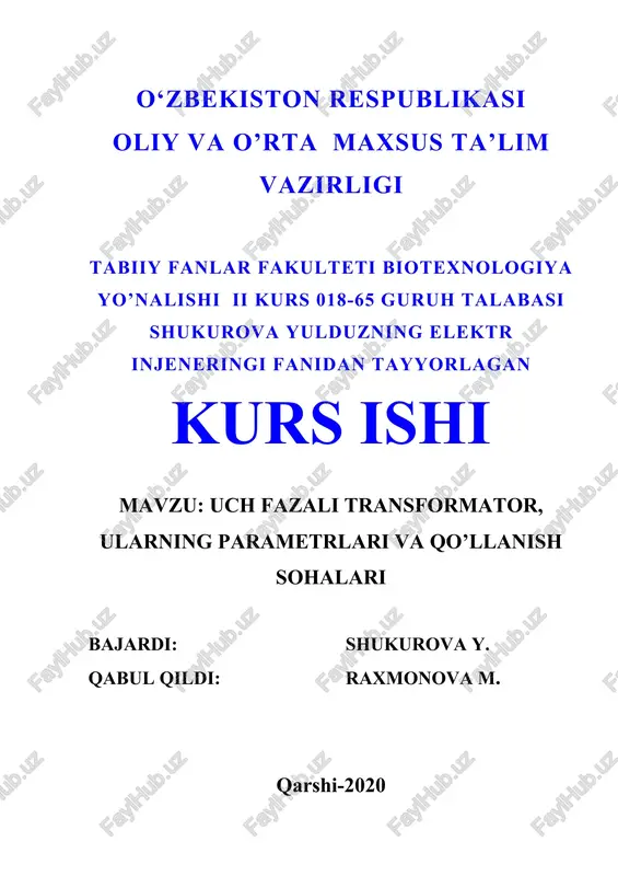 uch fazali transformator — DOC