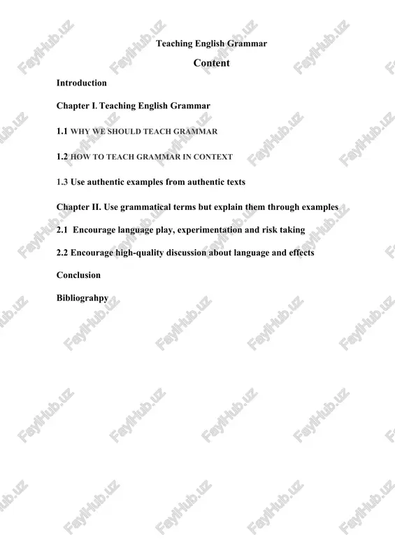 teaching english grammar — DOCX