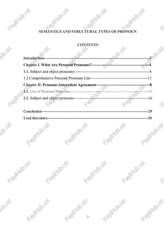 personal pronouns — DOCX