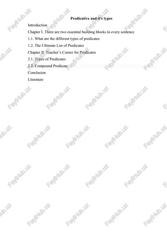 predicative and its types — DOCX