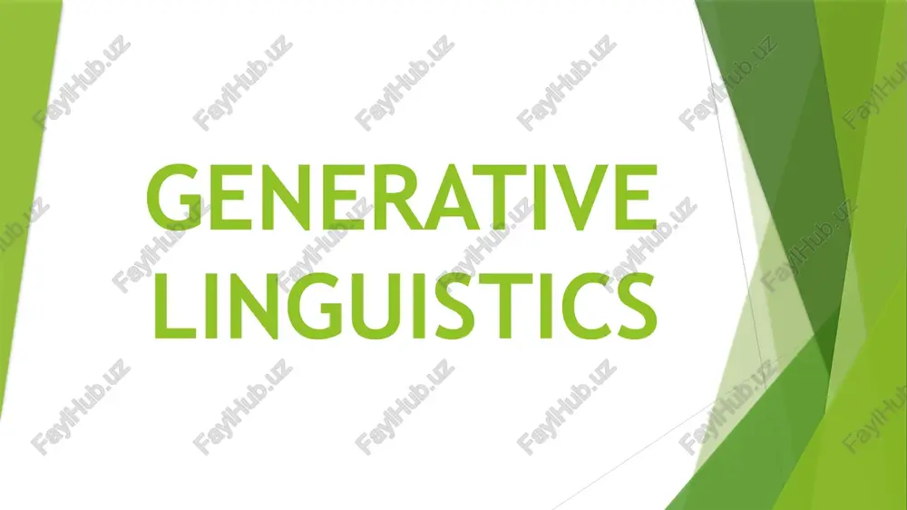 generative linguistics — PPTX