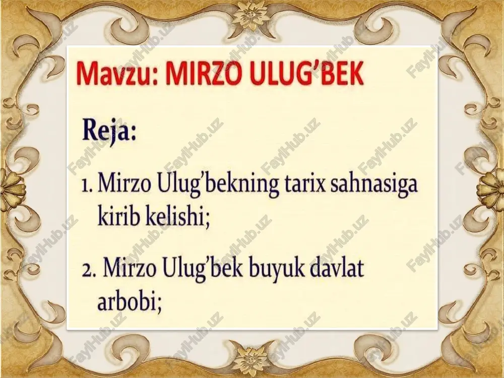 mirzo ulug’bek — PPTX