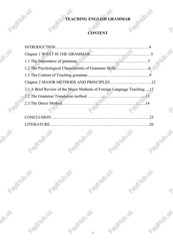 teaching english grammar — DOC