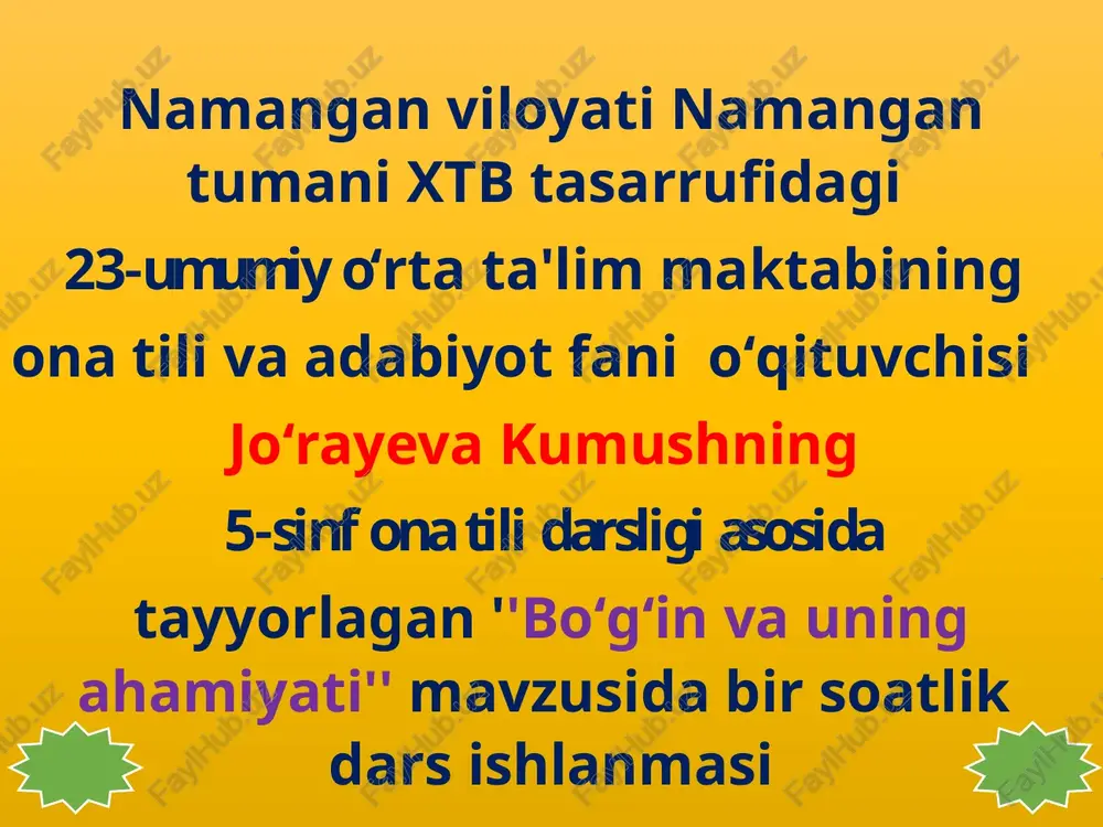 bo‘g‘in va uning ahamiyati — PPTX