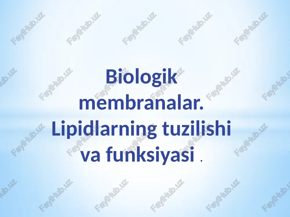 biologik membranalar — PPTX